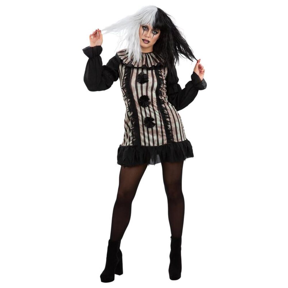 Smiffys Womens/Ladies Vintage Clown Costume Set / Black